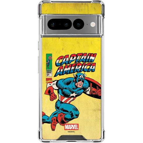 Marvel Classic Comics Captain America Google Pixel 7 Pro Clear Case